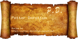 Petter Dorottya névjegykártya
